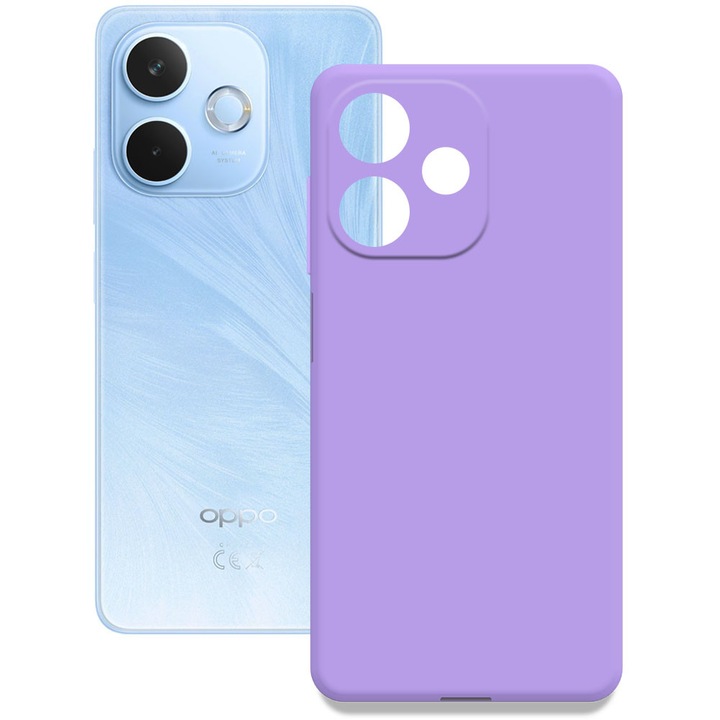 Husa pentru Oppo A5 Pro (4G / 5G), Color Shield, Interior de catifea, Suprafata aderenta, Protectie antisoc, Margini ridicate, Regular Fit, Silicon, Violet