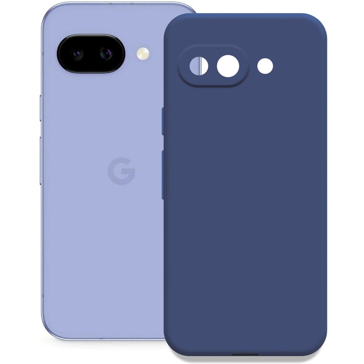 Husa pentru Google Pixel 9a, Color Shield, Interior de catifea, Suprafata aderenta, Protectie antisoc, Margini ridicate, Regular Fit, Silicon, Albastru inchis