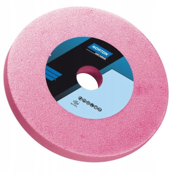 Disc ceramic NORTON 125x16x20mm 25A606LV53 roz, pentru slefuire si ascutire unelte