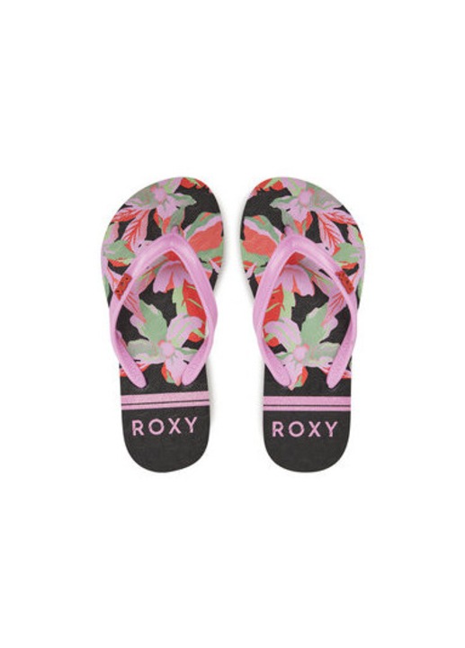 Papuci flip-flop dama Roxy, ARGL100283, Sintetic, Negru/Roz, Negru/Roz, 36