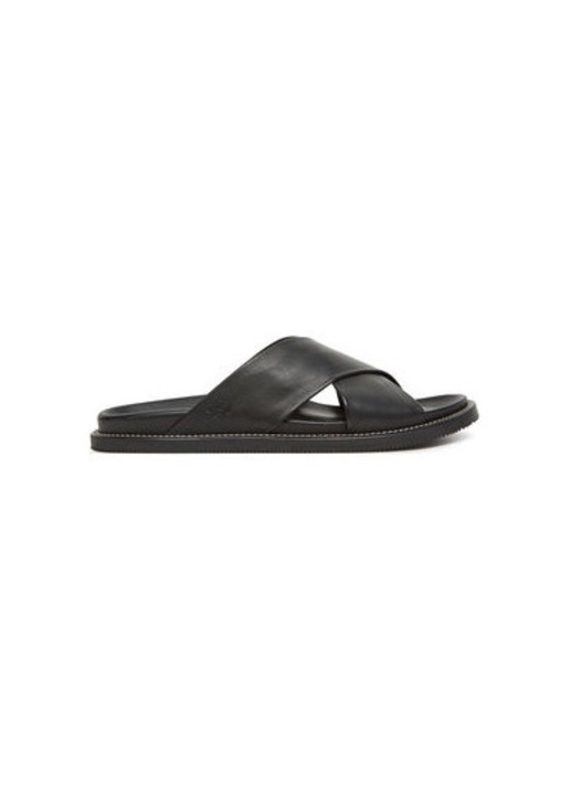 Slapi barbati Paul Shark, 25418010, Piele naturala, Negru, Negru