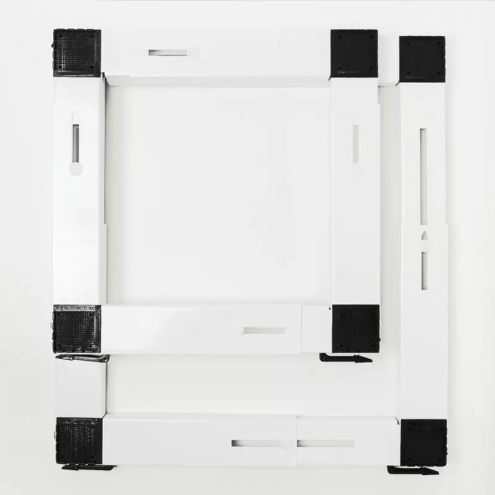 Suport Mobil cu Role Roller 00662 Reglabil Sistem Anti-alunecare pentru Frigider / Aragaz / Cuptor Alb/Negru