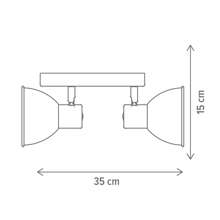 Plafoniera FRESH, 3xE14, 35x15cm, metal, alb, IP20