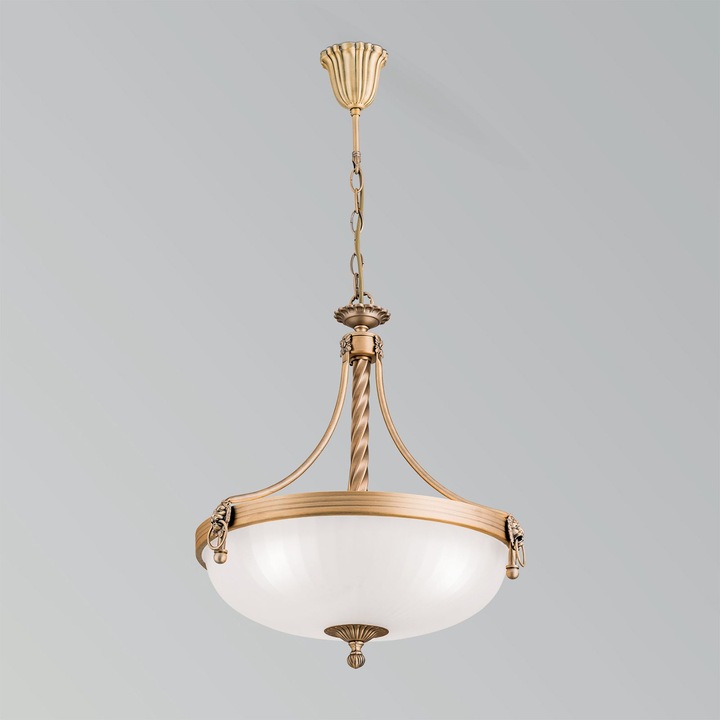 Pendul ROCCA, Orion, bronz, 42cm, sticlă opal mat, 3x60W