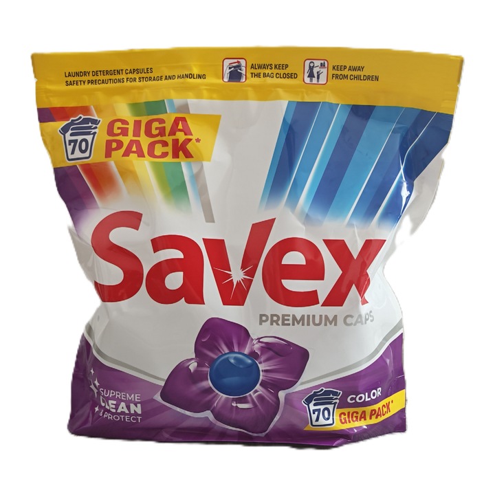 Detergent Savex Premium Color 70 Caps Giga Pack
