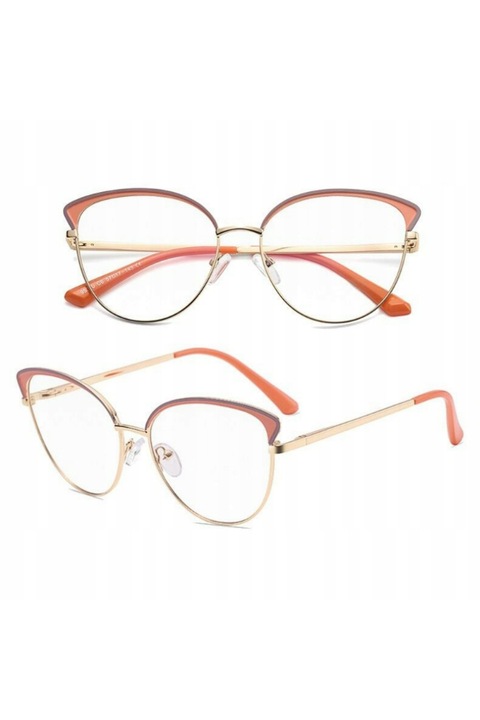 Ochelari Dama Stylion cu Filtru Profesional Lumina Albastra, Protectie Avansata Ochi Anti-Oboseala, Anti-Reflexie si Anti-UV, Eleganti Portocalii, Ideali pentru Calculatoare, Ecrane Digitale, Gaming si Lucru Acasa/Birou