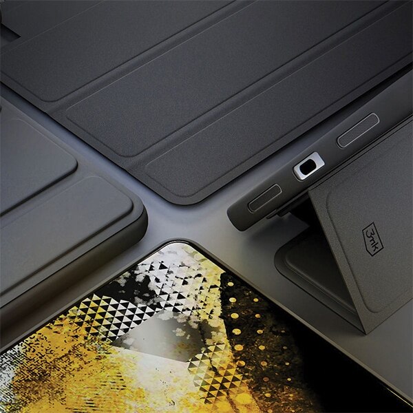 Husa tableta 3MK Soft pentru Xiaomi Mi Pad 6, neagra, cu suport si functie Wake/Sleep