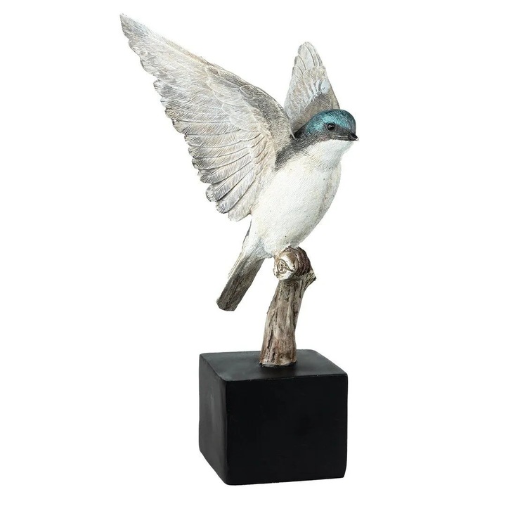 Figurina Laureane, Madame Coco, bibelou, 15.6x14x28.5cm, alb cu albastru