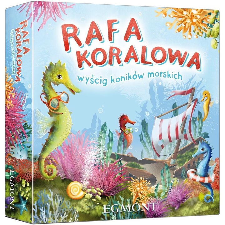 Egmont Korallzátony Társasjáték, Tengeri csikó verseny, asztali játék gyerekeknek 5+, szórakoztató és oktató, Többszínű, 1 játék