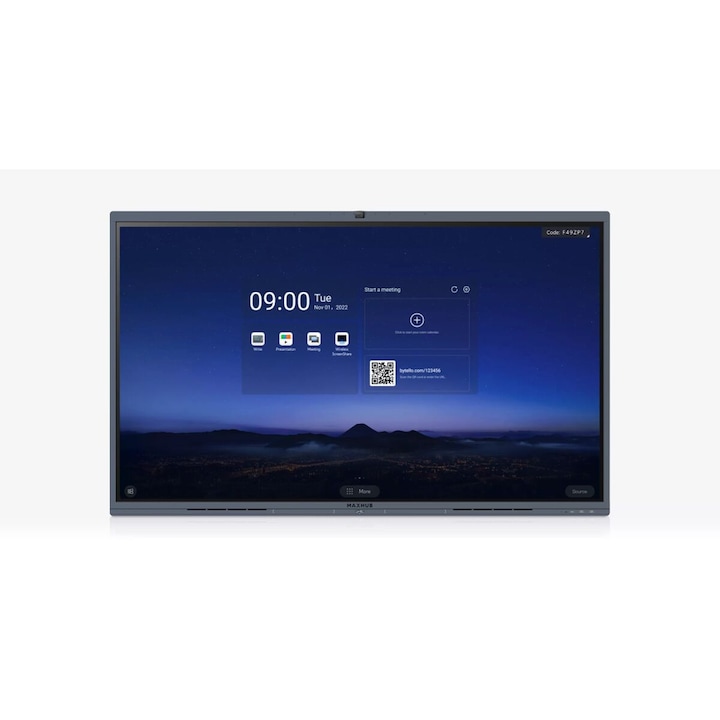 Maxhub 65"-os videófal monitor, érintőképernyős, integrált hangszórókkal, fekete, VESA