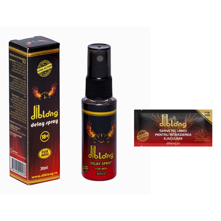SET - Spray concentrat Diblong Delay Long Action, anti ejaculare precoce, 30 ml + 1 servetel DIBLONG DELAY TOWEL