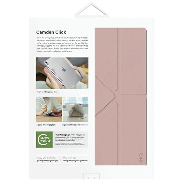 Husa tableta UNIQ Camden Click, roz, pentru iPad Air 2024, cu functie de suport
