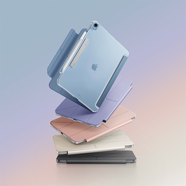 Husa tableta UNIQ Camden Click, roz, pentru iPad Air 2024, cu functie de suport