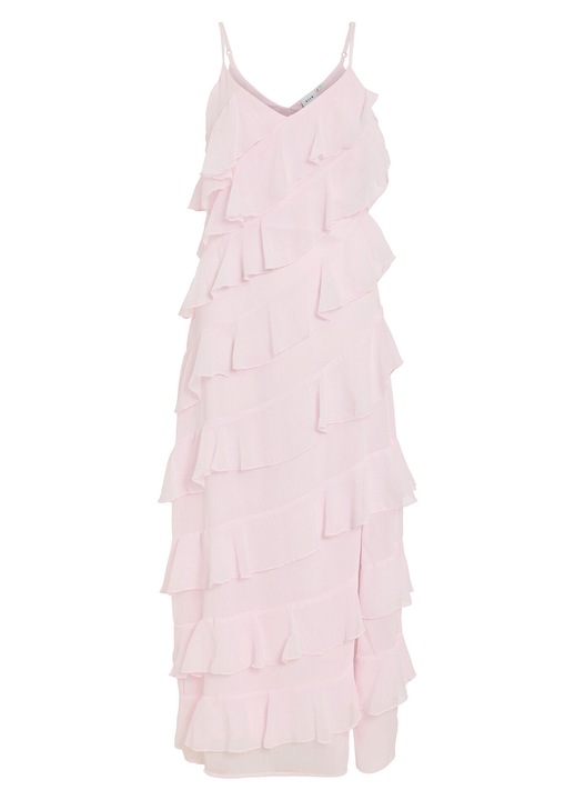 Дамска коктейлна рокля Vila, 14109420, Синтетика, 36 EU, Розова, Розово