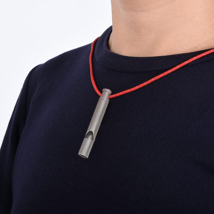 Fluier de supravietuire Enforose, aliaj de titan, sunet puternic, 8.6x6.1x1.8cm