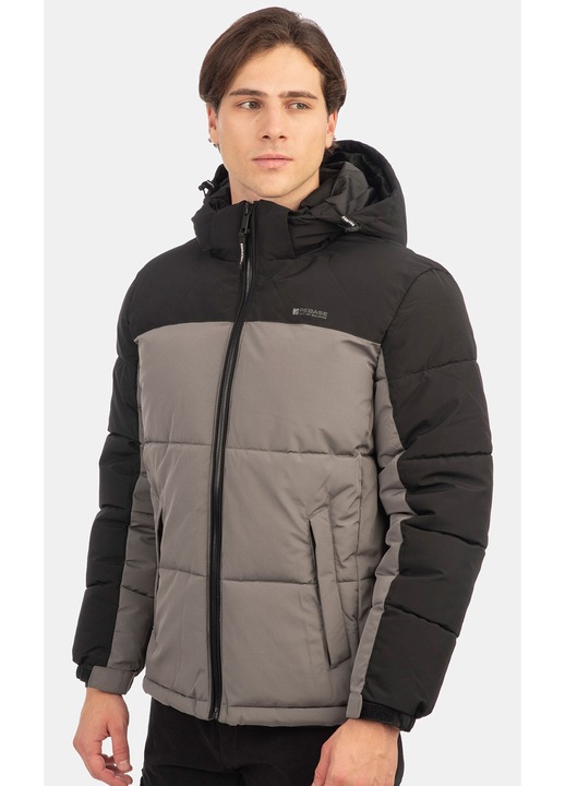 Geaca barbati, REBASE, poliester, Negru/Gri