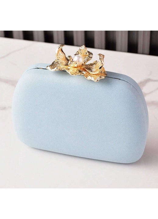 Geanta de seara Macaron, model cu flori, geanta de nunta, geanta de petrecere, multicolor.