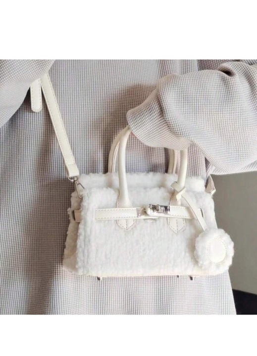 Báránygyapjú válltáska, többszínű, őszi-téli szezonra, elegáns, sokoldalú modell