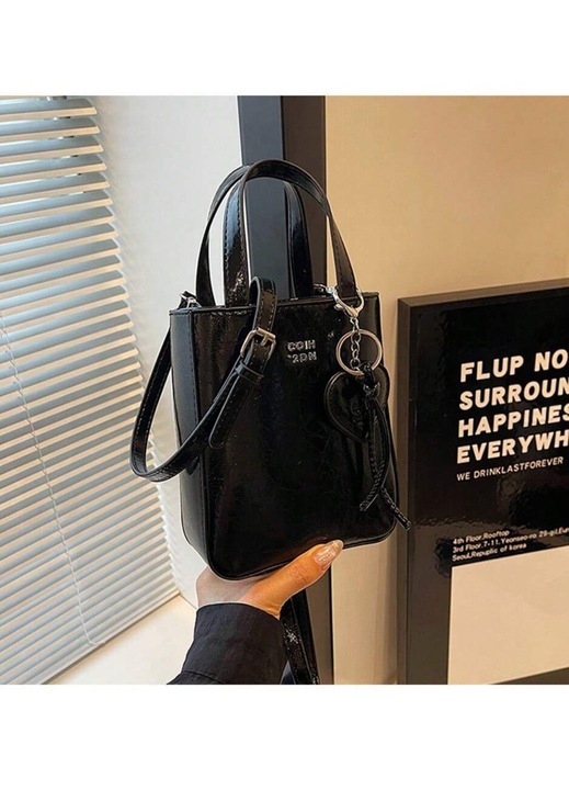 Laza női válltáska, vödör modell, sokoldalú, többszínű.