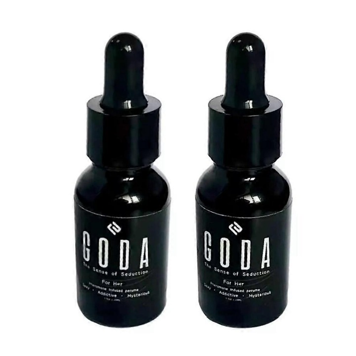 Parfum pentru femei GODA, 15ml, floral cu iasomie si trandafir, vegan, set 2 bucati