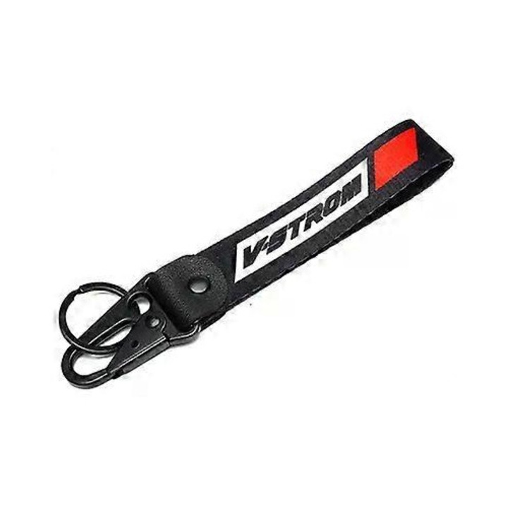 Breloc din aluminiu CNC 6061 anodizat, VSTROM, rosu, pentru toate modelele