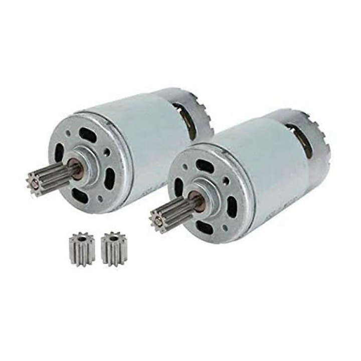 Set 2 motoare RS550 12V 35000rpm, 10 dinti 10mm si 10 dinti 8.5mm, argintii