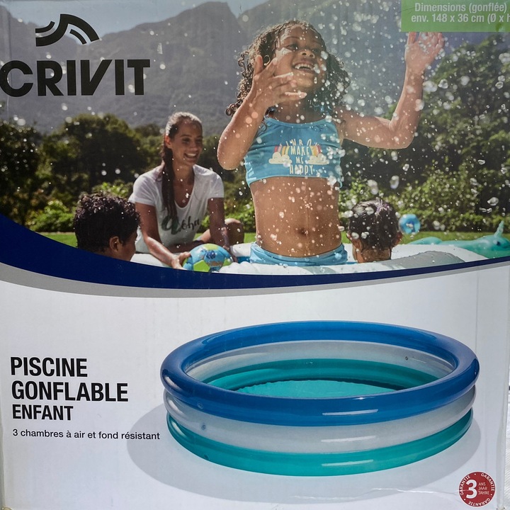 Crivit felfújható gyermekmedence 148 x 36 cm, 3 többszínű gyűrű