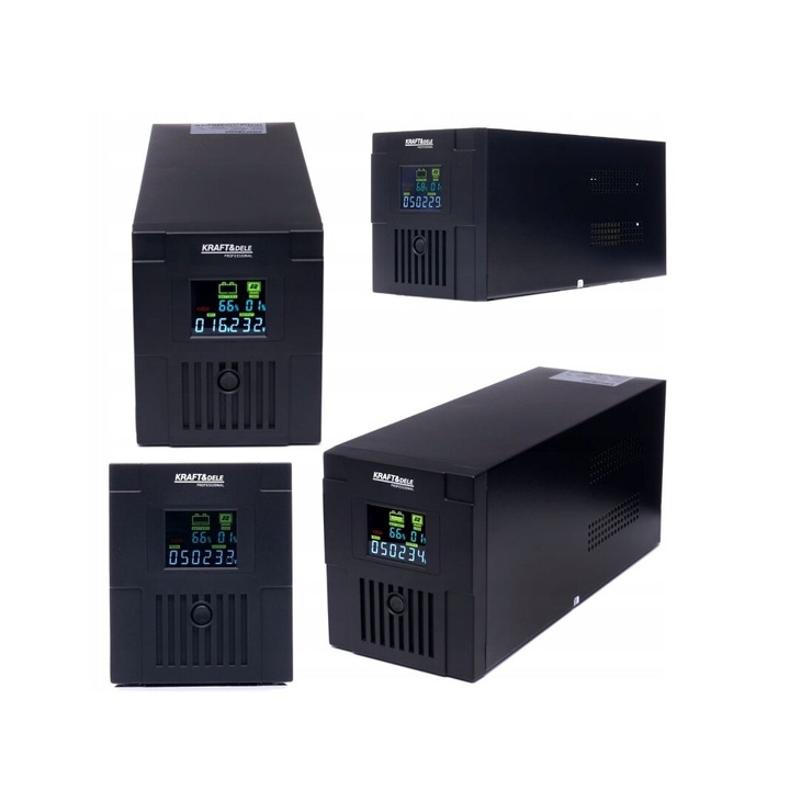 UPS, feszültségstabilizátor 220V, 1500VA / 900W, LCD kijelző, Kraft