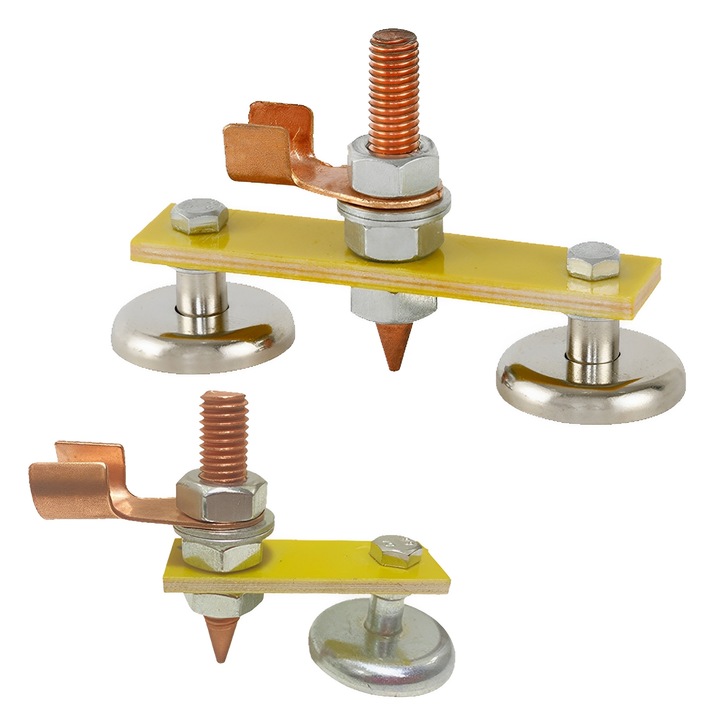 Set de suporturi magnetice pentru sudura, TREXORA, 4 piese, forta magnetica puternica, dimensiuni 80x40x65mm si 110x40x65mm, cu articulatii din cupru