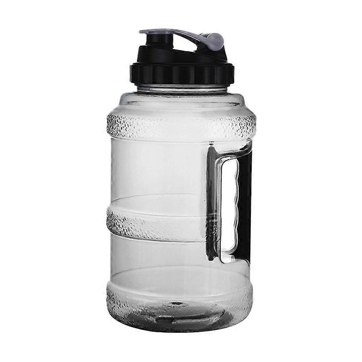 Újrafelhasználható vizespalack 2.5L, fekete, sportolóknak, mérete 13x27.5cm