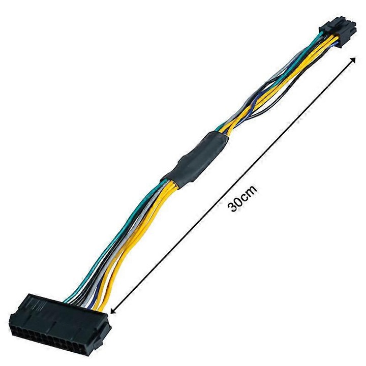 Cablu de alimentare ATX 24 pini la 8 pini, 30cm, negru, set