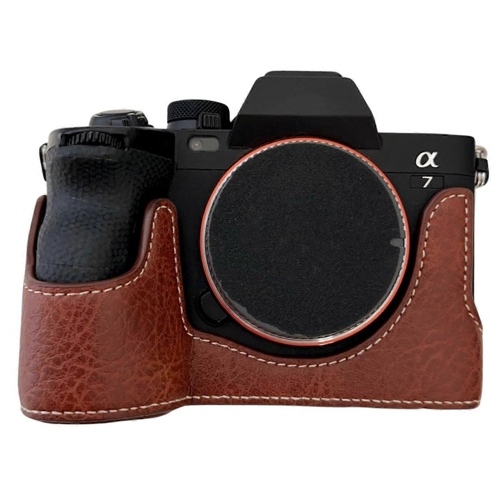 Carcasa inferioara pentru camera din piele PU, multicolor, pentru Sony A7R V/A7 IV/A7S III/Alpha 1