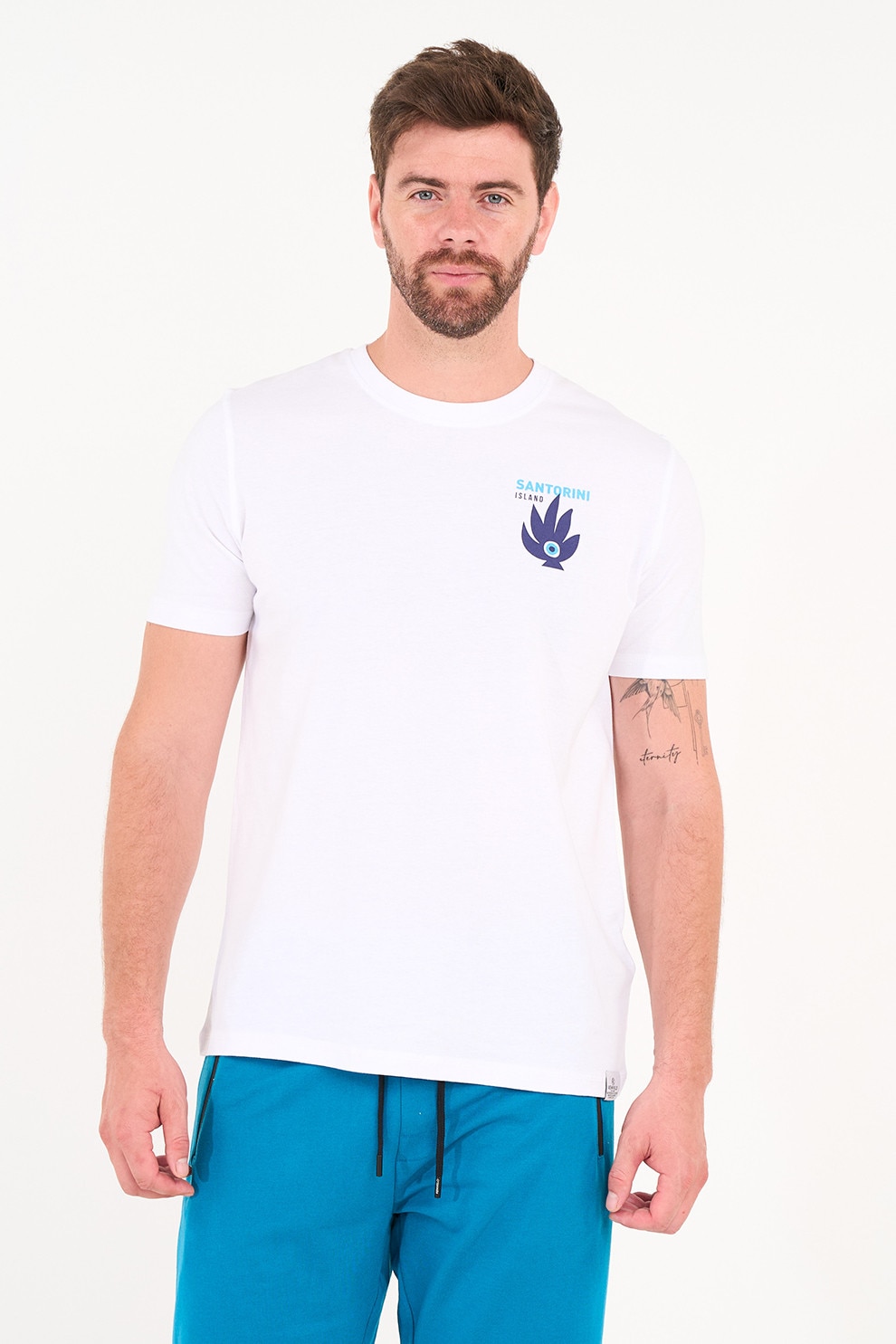 KVL by KENVELO, Tricou din bumbac cu imprimeu grafic pe piept, Alb, M