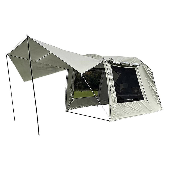 Cort camping, 5-6 persoane, impermeabil, 195x240x485cm, pentru auto, fara suport