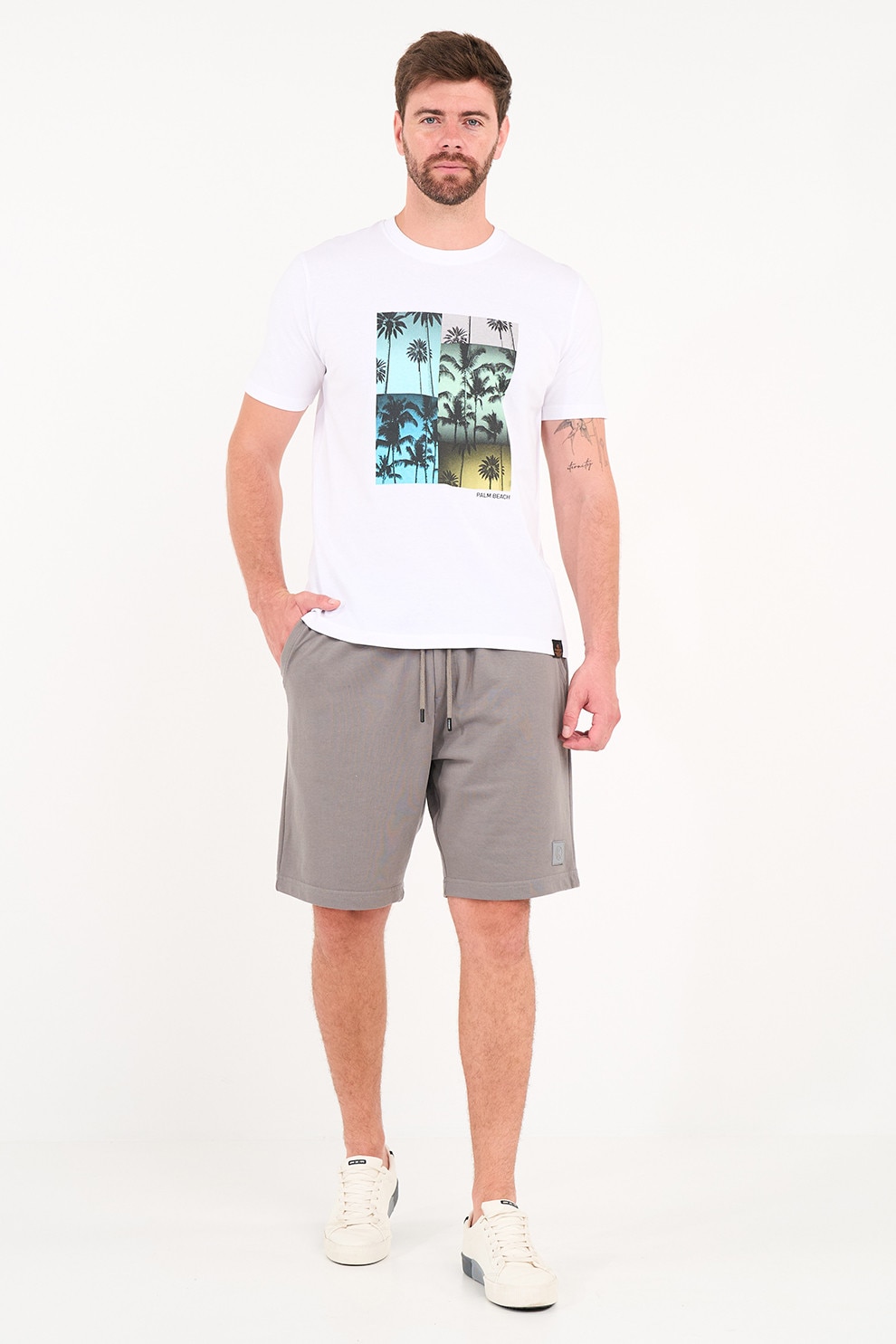 KVL by KENVELO, Pantaloni scurti din amestec de bumbac, Gri, S