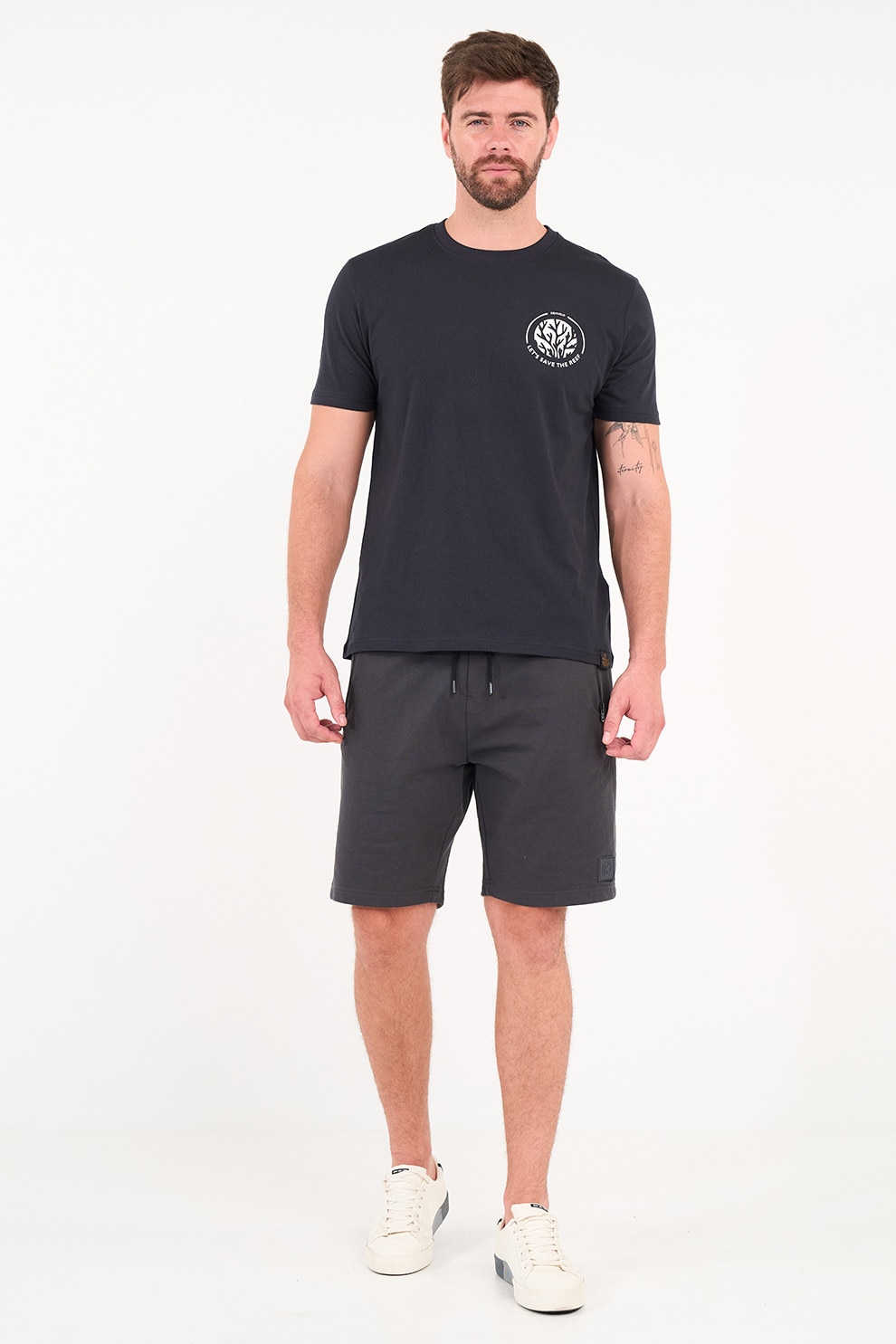 KVL by KENVELO, Pantaloni scurti din amestec de bumbac cu buzunare cu fermoar, Gri antracit, XL