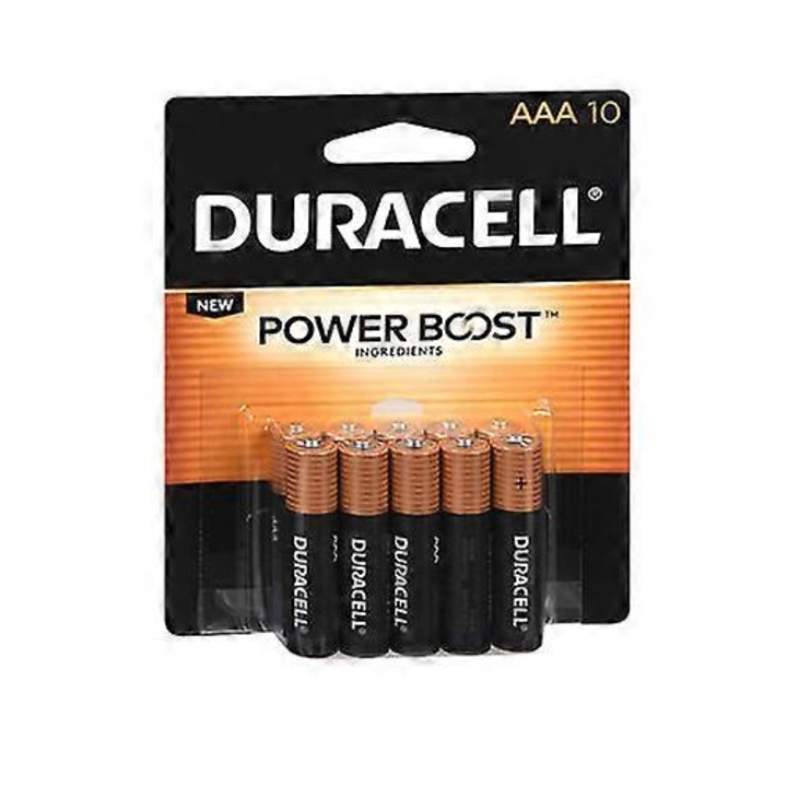 Baterii Alkaline, Duracell, 1.5 Volt AAA, 10 bucati