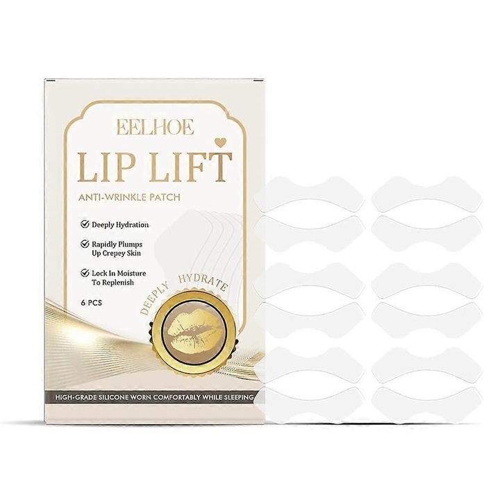 Pachet de 6 masti anti-rid pentru buze, ingrijire ferma, efect de exfoliere