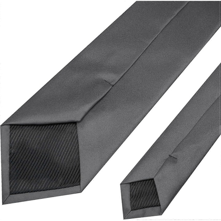 Cravata barbati, gri, 8cm x 147cm, design elegant, material satin jacquard