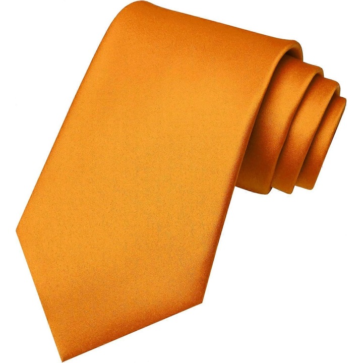 Cravata barbati, portocalie, 8cm latime, 147cm lungime, design elegant, pentru ocazii formale