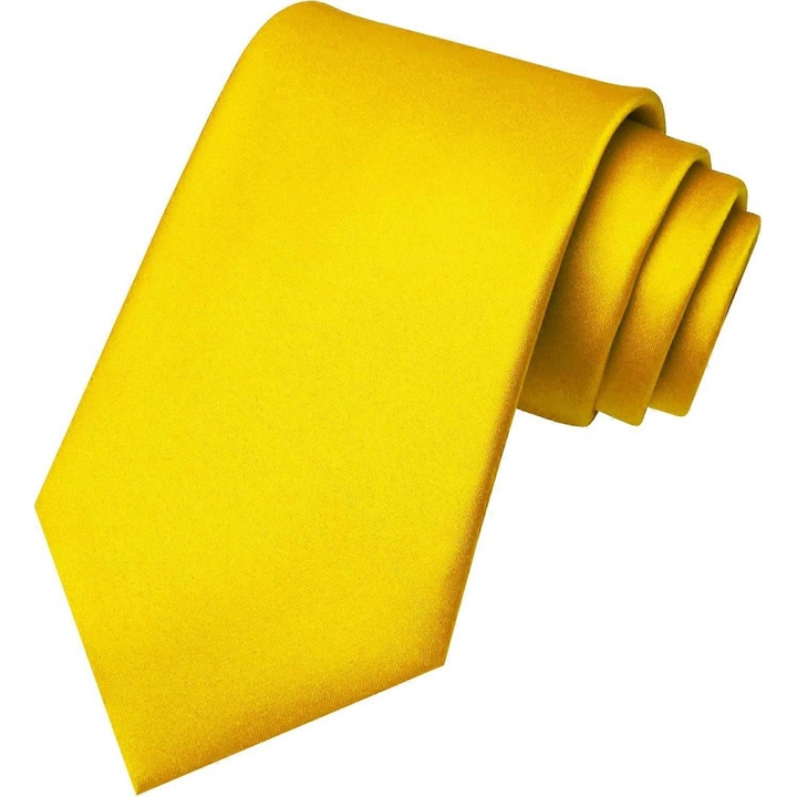 Férfi nyakkendő, sárga, 8cm x 147cm, elegáns design, jacquard szatén anyagból