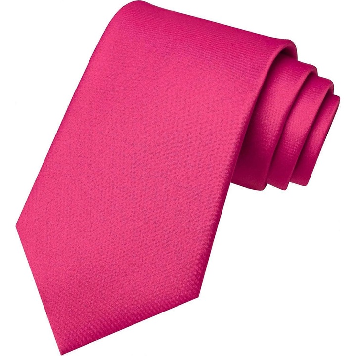 Cravata barbati, roz intens, 8cm latime, 147cm lungime, design elegant, material satin jacquard