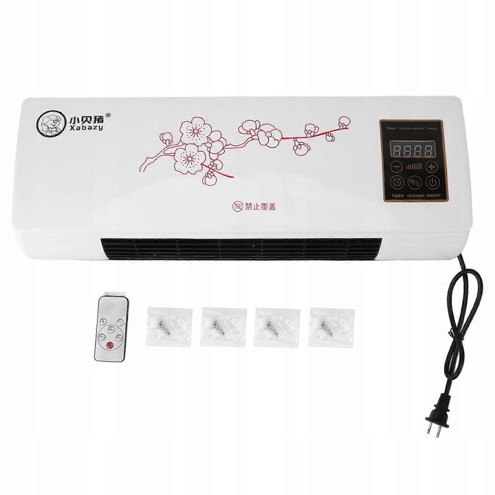 Aer conditionat de perete portabil, racire si incalzire, cu telecomanda, design montat pe perete, 2165g