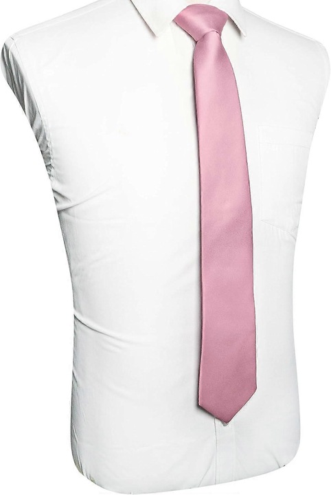 Cravata barbati, roz pal, 8cm latime, 147cm lungime, design elegant, material satin jacquard