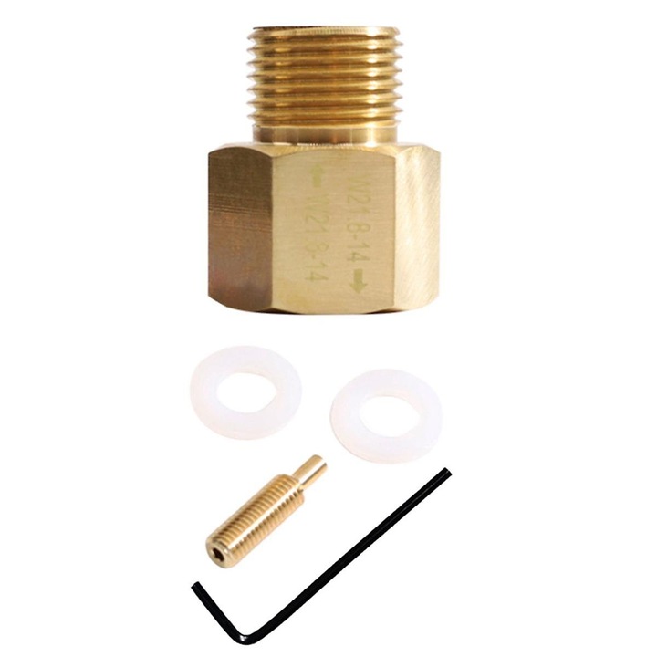 Adaptor converter CO2, 38mm, culoare alama