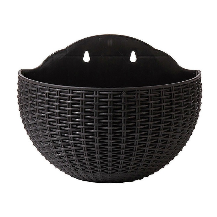 Ghiveci suspendat pentru flori, semicircular, rosu vin, dimensiune mica, set 1 buc.