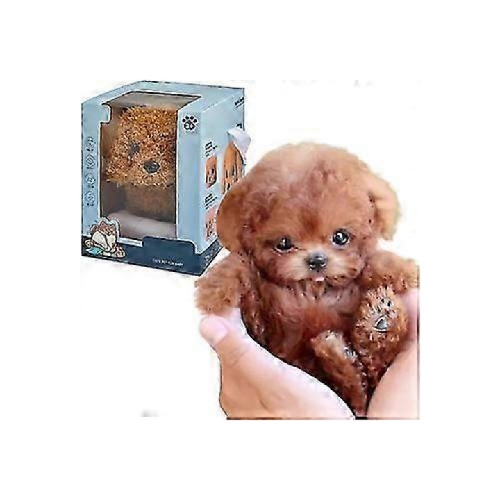 Jucarie de plus interactiva Robot Puppy, caine mini, functii de mers si latrat, multicolor, dimensiune compacta