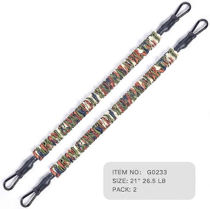 Set 2 accesorii benzi elastice pentru exercitii, Camuflaj verde, 21.6"