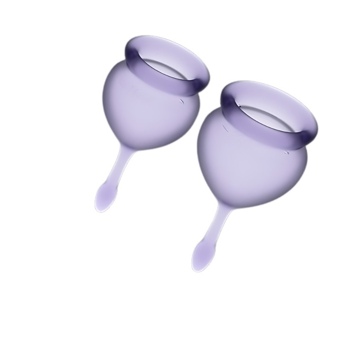 Cupa menstruala, Satisfyer, Feel Good, albastru inchis