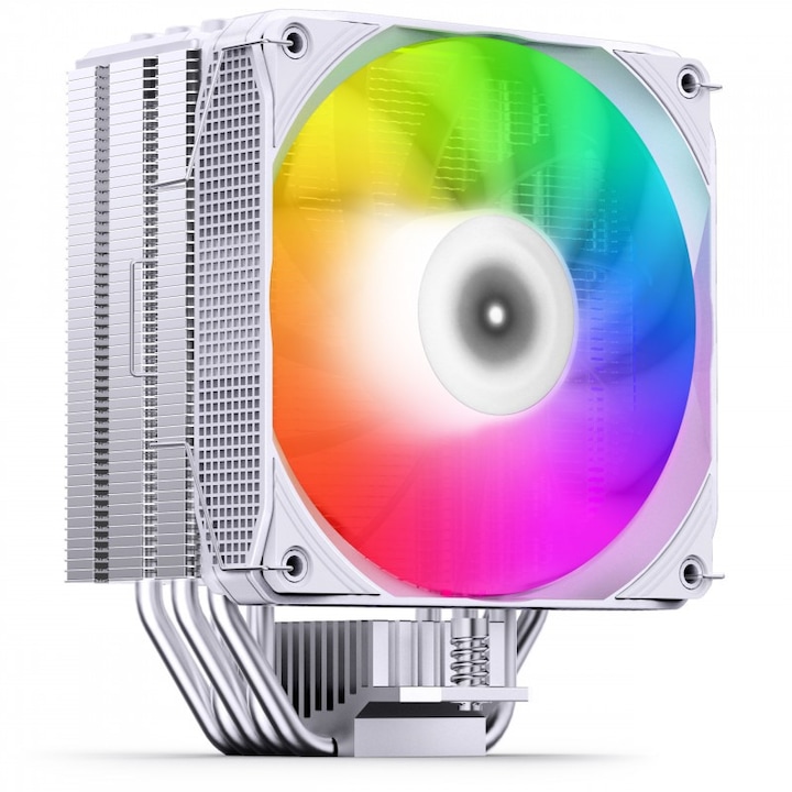 Cooler CPU Jonsbo PISA A5 ARGB, iluminare ARGB, 1x120 mm, 1850 rpm, PWM Alb